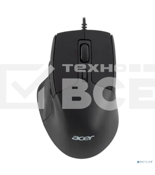 Мышь проводная Acer OMW130 черный, 3600 dpi, USB, кнопки - 6