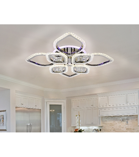 Светильник Ambrella light FA2835/4+4 DCH черный хром 3000K/4200K/6400K 118W 750*750*120 (ПДУ РАДИО 2.4G)