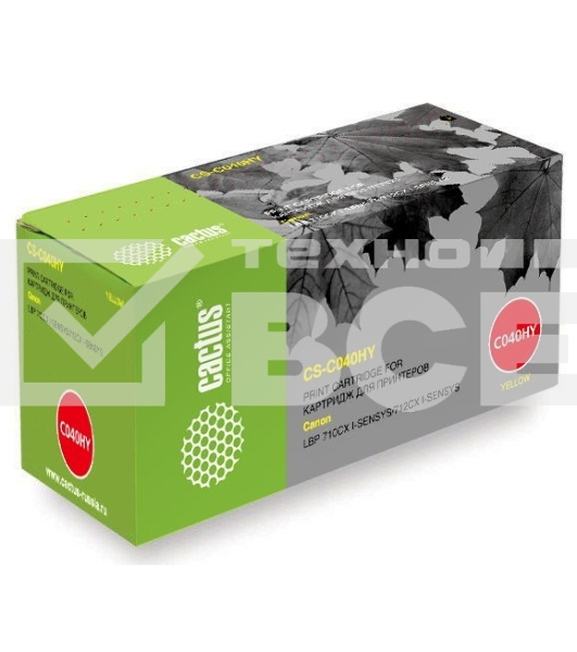 Картридж лазерный Cactus CS-C040HY жёлтый (10000 стр.) для Canon LBP 710CX I-SENSYS/712CX I-SENSYS