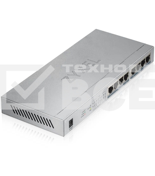 Коммутатор Zyxel GS1008HP Switch PoE +, 8xGE PoE +, tabletop, metal, silent, budget PoE 60 W