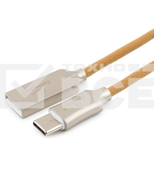 Кабель USB 2.0 Cablexpert CC-P-USBC02Gd-1.8M, AM/Type-C, серия Platinum, длина 1.8м, золотой, блистер