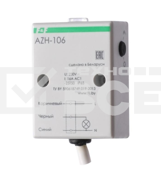 Фотореле AZH-106 (встроенный фотодатчик на плоскость 230В 16А 1 перекл. IP65) F&F EA01.001.002