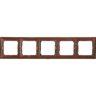 Рамка Valena 5 постов, горизонтальная, тонированное дерево