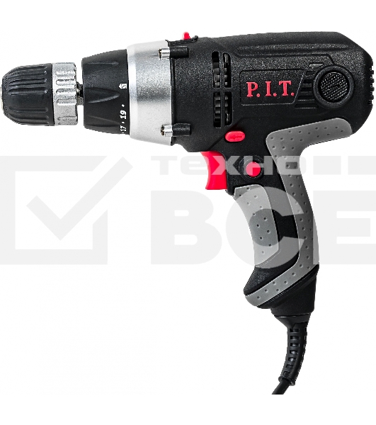 Дрель-шуруповерт сетевой P.I.T. РВМ10-С2 МАСТЕР, Сетевая, 400Вт