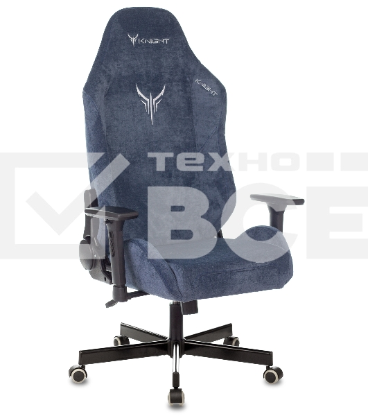 Кресло игровое Knight N1 Fabric синий Light-27 с подголов. крестовина металл