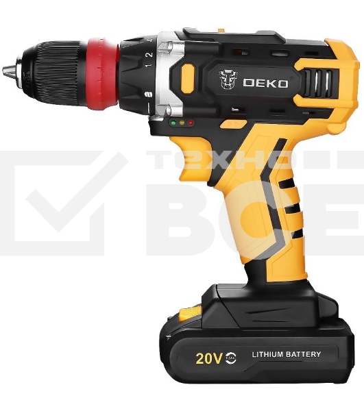 Дрель-шуруповерт Deko DKCD20FU-Li 063-4176, Аккумуляторная, 20В