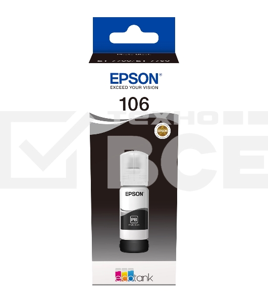 Картридж струйный Epson 106BK C13T00R140 черный (70мл) для Epson L7160/7180