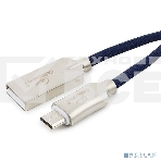 Кабель USB 2.0 Cablexpert CC-P-mUSB02Bl-1M, AM/microB, серия Platinum, длина 1м, синий, блистер, фото2