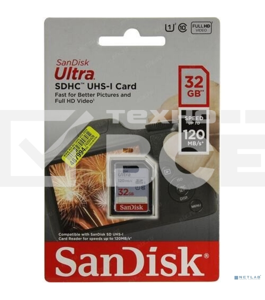 Карта памяти SDHC 32GB UHS-I SDSDUN4-032G-GN6IN SANDISK