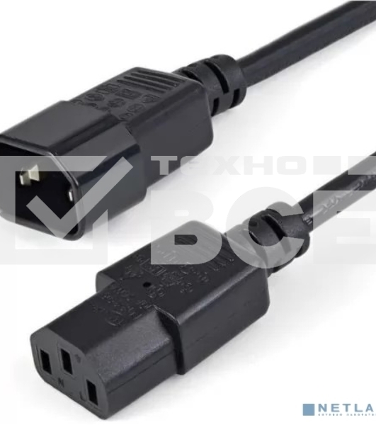 Кабель питания Filum FL-PC10-C13-C14-0.6M С13- C14, 3х0.75мм?, 220В, 10A, чёрный, 0.6 м. [FL-PC10-C13-C14-0.6M]