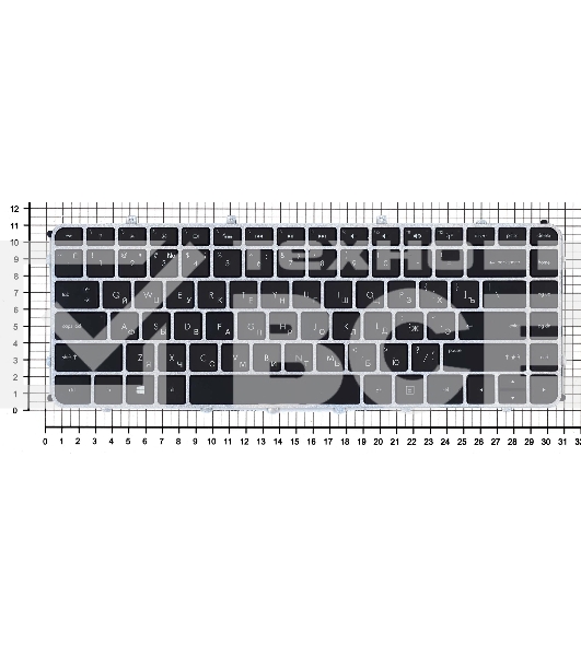 Клавиатура для ноутбука HP Envy 4-1000 Envy 6-1000 черная с серебристой рамкой