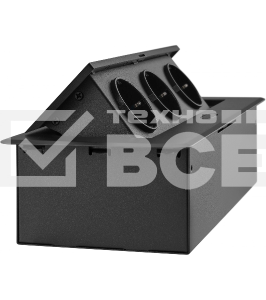 Розетка Cactus CS-SOCKET-EU3-BK для столешницы (уп.:1шт)