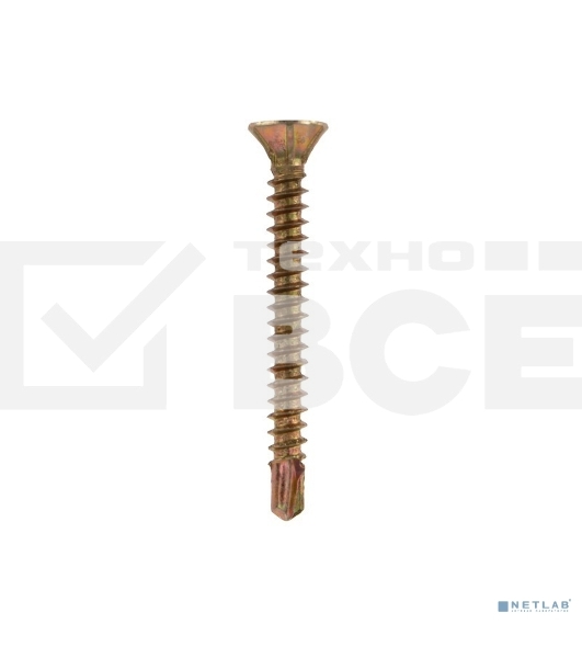 Саморез оконный KRANZ сверло, 3.9х35, желтый цинк, короб (500 шт./уп.)