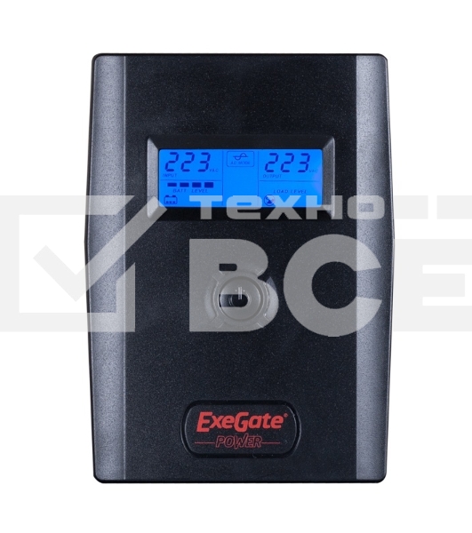 Источник бесперебойного питания Exegate Power Smart ULB-800 LCD <800VA, Black, 2 евророзетки, USB>