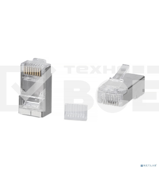 Коннектор Cabeus, RJ45(8p8c), кат. 6, экр., прозрачный