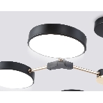 Люстра светодиодная на штанге Ambrella light FL516334/6 BK/FGD черный/золото 108W 3000-6000K D780*210 (без ПДУ), фото6