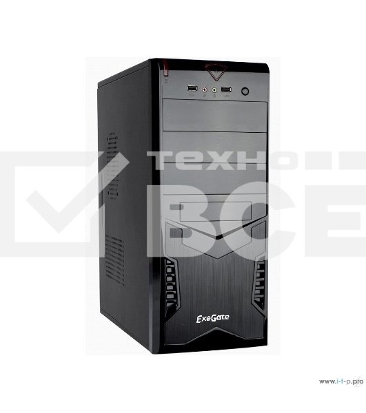 Компьютерный корпус Exegate EX261449RUS Miditower CP-601 Black, ATX, <CP400W, 80mm>, 2*USB, Audio