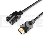 Кабель-удлинитель HDMI Cablexpert CC-HDMI4X-6, 19M/19F, v2.0, позол.разъемы, экран, 1.8м, черный, пакет, фото3