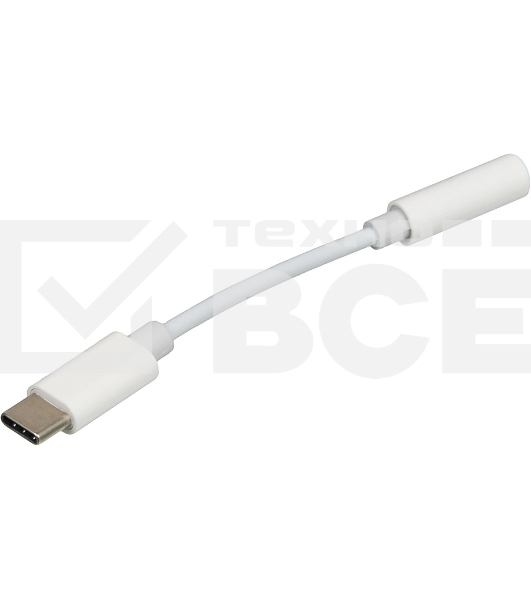 Адаптер для наушников USB Type-C (m)/Jack 3.5 (f) 0.05м. белый