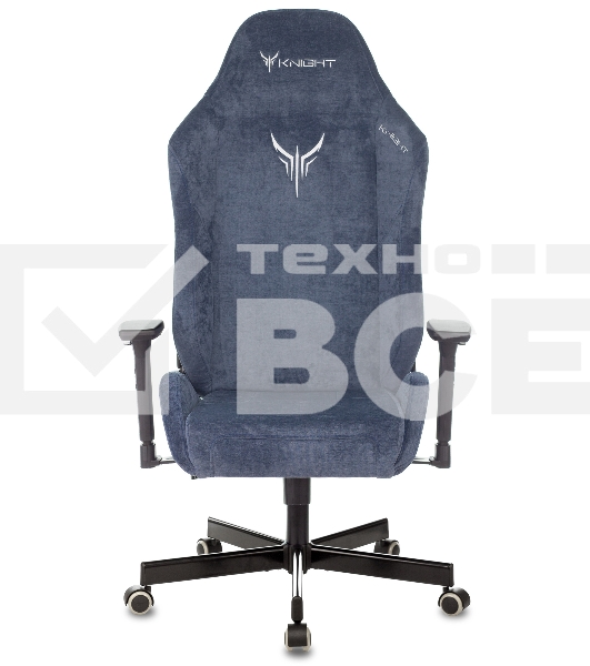 Кресло игровое Knight N1 Fabric синий Light-27 с подголов. крестовина металл