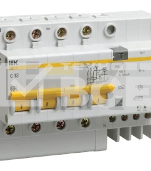 Дифференциальный автоматический выключатель Iek MAD10-4-040-C-300 АД14 4Р 40А 300мА ИЭК