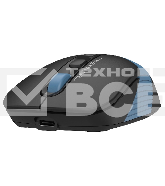 Мышь беспроводная A4Tech Fstyler FB10C черный/синий, 2000 dpi, радиоканал, Bluetooth, USB, кнопки - 4