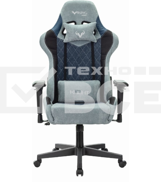 Кресло игровое Бюрократ VIKING 7 KNIGHT BL FABRIC синий текстиль/эко.кожа крестовина металл/пластик