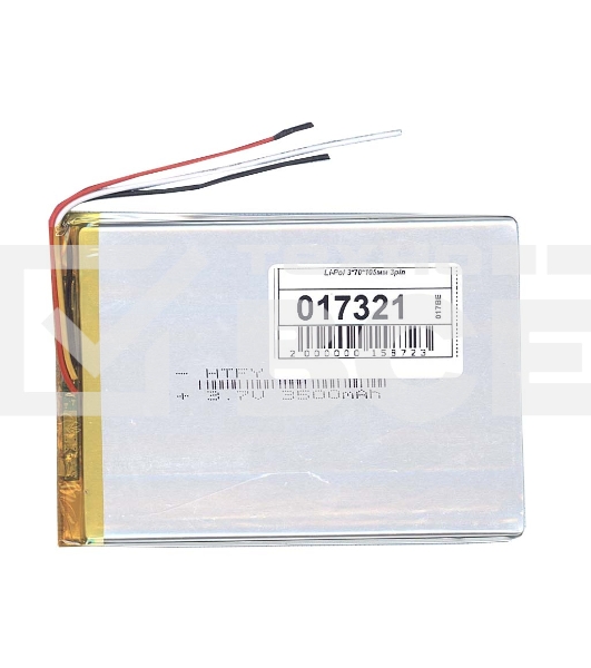 Аккумулятор Li-Pol (батарея) 3*70*105мм 3pin 3.7V/3500mAh