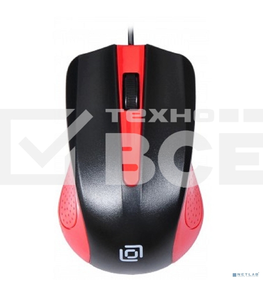 Мышь проводная Oklick 225M черный/красный, 1200 dpi, USB, кнопки - 3