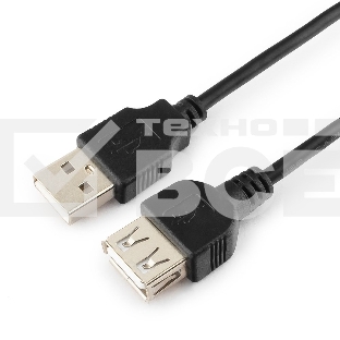 Кабель-удлинитель USB2.0 Cablexpert CC-USB2-AMAF-6B-N, AM/AF, медь, серия Pro, 1.8м, черн, пакет
