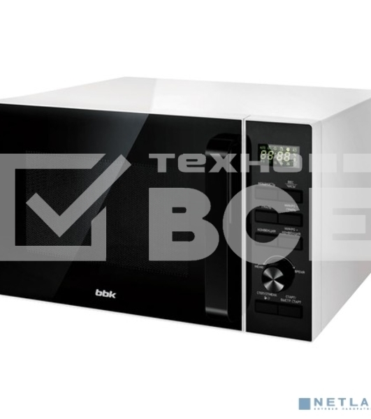 Микроволновая печь BBK 25MWC-992T/WB белый/черный 25 л, 900 Вт, поворотный механизм, кнопки
