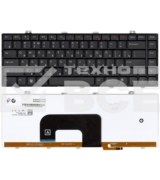 Клавиатура для ноутбука Dell Studio 14 14z 1440 1450 1457 черная с подсветкой