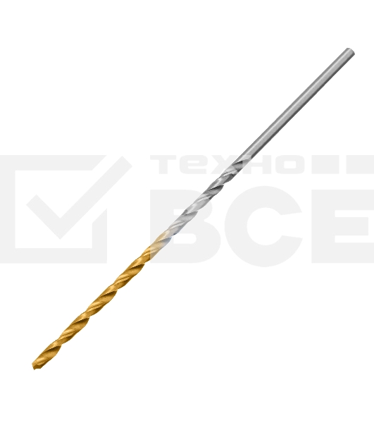 Сверло спиральное по металлу 2 х 86 мм Р6М5, Golden Tip, удлиненное, 2шт. Denzel