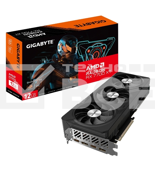 Видеокарта Gigabyte GV-R77XTGAMING OC-12GD AMD Radeon RX 7700XT 12Gb PCI-E 4.0 192bit GDDR6 2276/18000 HDMIx2 DPx2 HDCP Ret