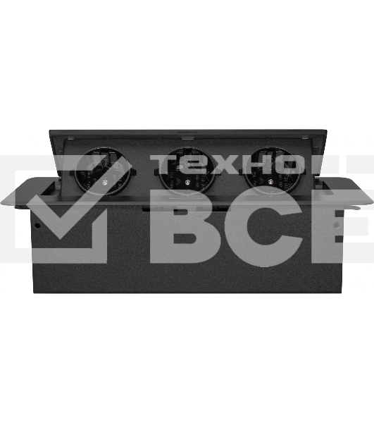 Розетка Cactus CS-SOCKET-EU3-BK для столешницы (уп.:1шт)