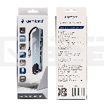 Док-станция Type-C Gembird UHB-D3, 8в1: USB2.0, USB3.1, Type-C PD87W, Type-C, HDMI, SD/TF, RJ45, кабель 20см, алюминий, фото 1