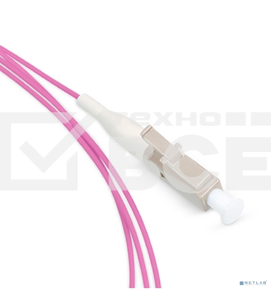 Пигтейл Cabeus, LC/UPC, OM4 50/125, 1,5м, серый хвостовик, розовый