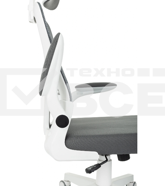 Кресло компьютерное Бюрократ ASTER NH-W TW-04 Neo Grey темно-серый, сетка/ткань, с подголов. крестов. пластик, пластик белый