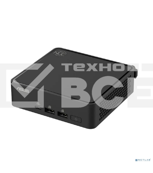 Платформа системного блока Nettop ASUS NUC Model: NUC15CRK, Intel Core 3 Processor 100U, 2xDDR5-5600 SO-DIMM supp, Intel Graphics, Wi-Fi 7, BT v5.4, 3xUSB 3.2 Gen2, 1xUSB 2.0, 1xUSB 3.2 Gen2 Type-C + 2xT-bolt (incl. DP 2.1 and USB4), 2xHDMI 2.1, 1xRJ45 LAN, 1xDC-in, Supp: 128Gb~8TB M.2 2280 NVMePCIe5.0x4 SSD or 128Gb~8TB M.2 2280 NVMePCIe4.0x4 SSD + 128Gb~2TB M.2 2242 NVMePCIe4.0x4 SSD, 19VDC, 6.32A, 120W Adapter, W/O OS, ASUS LOGO, черный