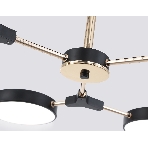 Люстра светодиодная на штанге Ambrella light FL516334/6 BK/FGD черный/золото 108W 3000-6000K D780*210 (без ПДУ), фото5