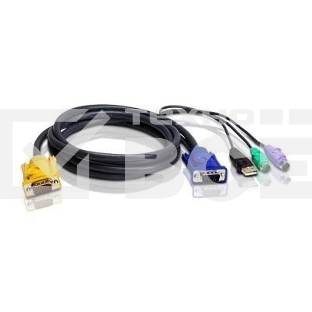 Шнур, мон., клав.+мышь USB, SPHD=)HD DB15+USB A-Тип+2x6MINI-DIN, Male-4xMale, 8+8 проводов, опрессованный, 1.8 метр., черный, (с поддерKой KVM PS/2) USB-PS/2 HYBRID CABLE. 1.8M