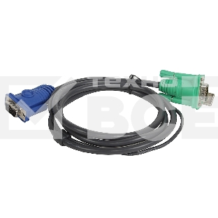Кабель KVM ATEN 2L-5201U USB(тип А Male)+HDB15(Male) <-> SPHD15(Male) 1,2м., черный.
