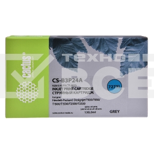 Картридж струйный Cactus CS-B3P24A №727 серый (130 мл) для HP DJ T920/T1500/T2530