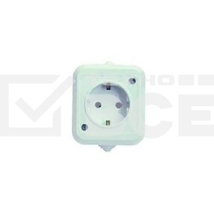 Розетка 1-м ОП 16А IP44 п/герм. с заземл. бел. Makel 18308