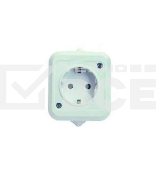 Розетка 1-м ОП 16А IP44 п/герм. с заземл. бел. Makel 18308