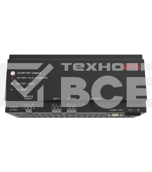 Источник бесперебойного питания Powercom DRU 500VA/300W, DIN Rail, 230V, RS-232, 2 year warranty (1114005)
