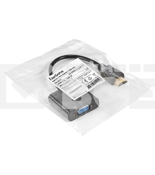 Кабель-переходник HDMI-VGA ExeGate EX-HDMIM-VGAF-0.2 (19M/15F, 0,2м)