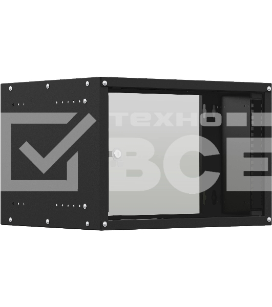 Шкаф коммутационный NTSS Lime (NTSS-WL6U5560GS-BL) настенный 6U 550x600мм пер.дв.стекл несъемн.бок.пан. 30кг черный 520мм 12кг 110град. 500мм IP20