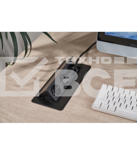 Розетка Cactus CS-SOCKET-EU3-BK для столешницы (уп.:1шт)