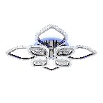 Светильник Ambrella light FA2835/4+4 DCH черный хром 3000K/4200K/6400K 118W 750*750*120 (ПДУ РАДИО 2.4G), фото 1